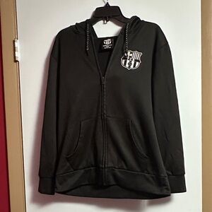 Full Zip Black Hoodie with FCB Logo